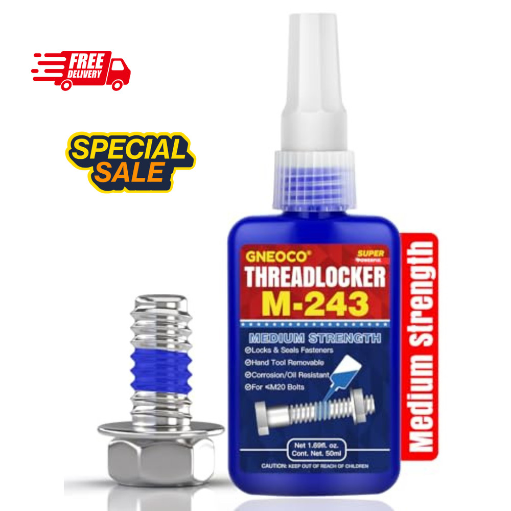 Threadlocker Blue, Thread Lock Medium Strength Lock Tight for Nuts, Bolts, Faste