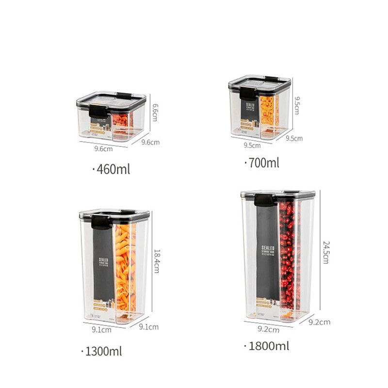 Food Storage Containers Airtight Cans Plastic Storage Boxes Stackable Food