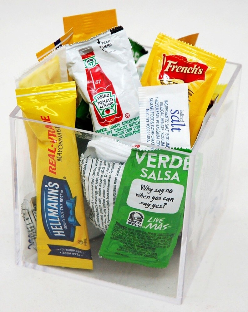 2 x Clear Acrylic Plastic Cube Box 3.5" Case Organizer storage holder display