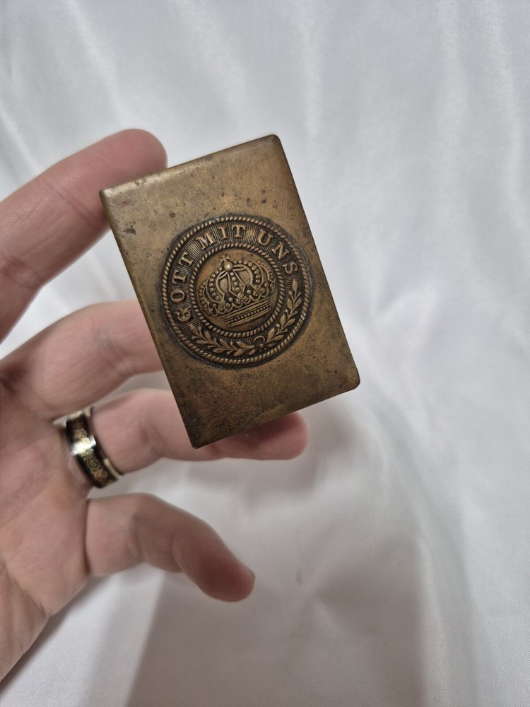 WW1 Trench Made Match Safe - "GOTT MITT UNS" !!!