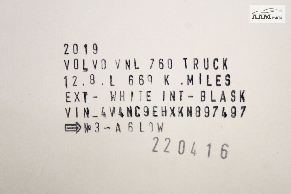 2019 VOLVO VNL 760 D13 FRONT DASH DASHBOARD PANEL ECO ROLL LOCK SWITCH OEM