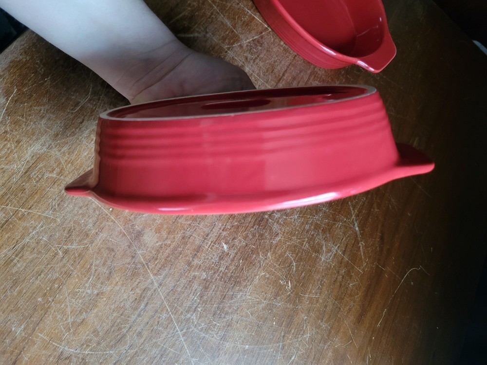 2 Red Nantucket 7x5" Casserole Dishes