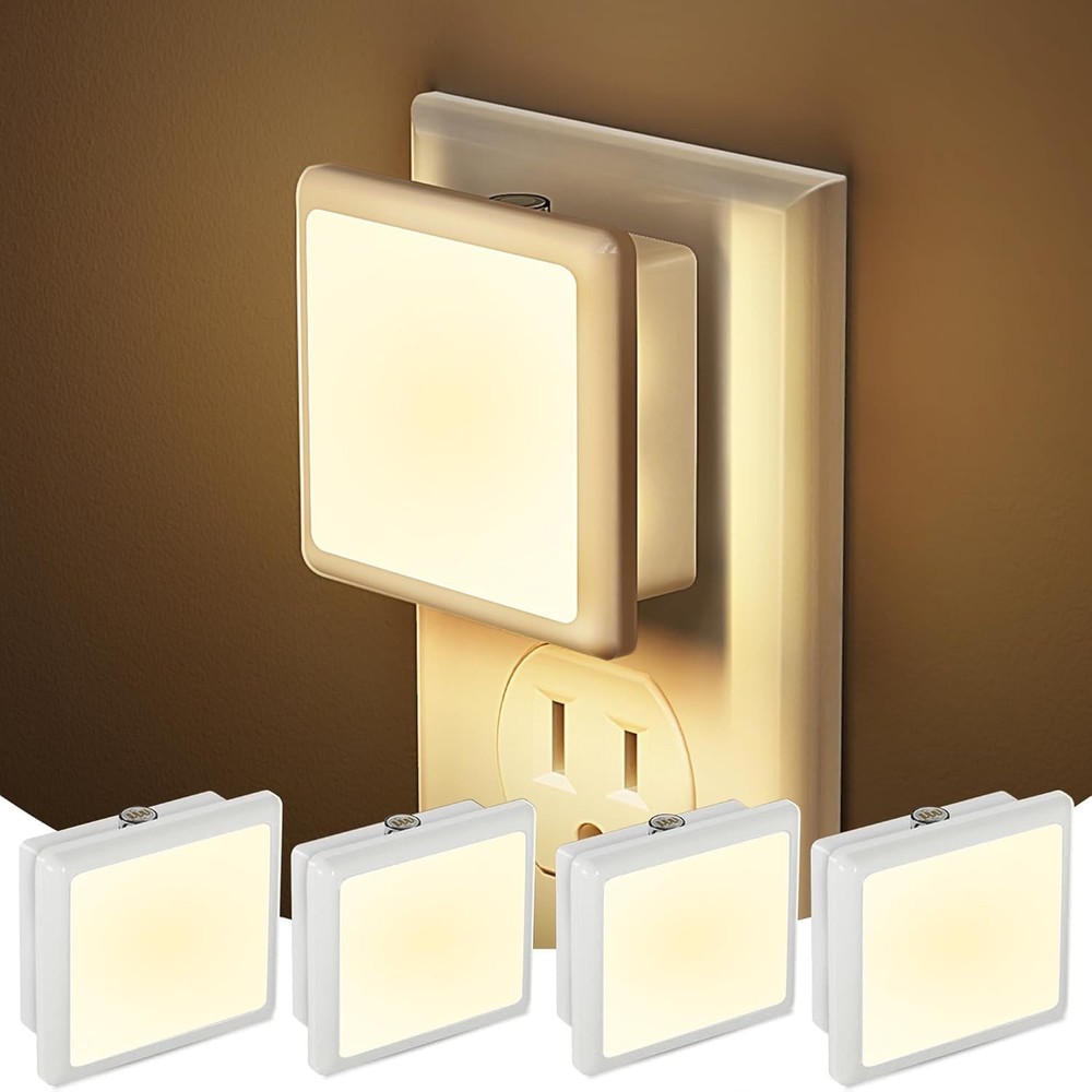 4-Pack Dusk-to-Dawn Wall Plug Night Lights with Auto Sensor