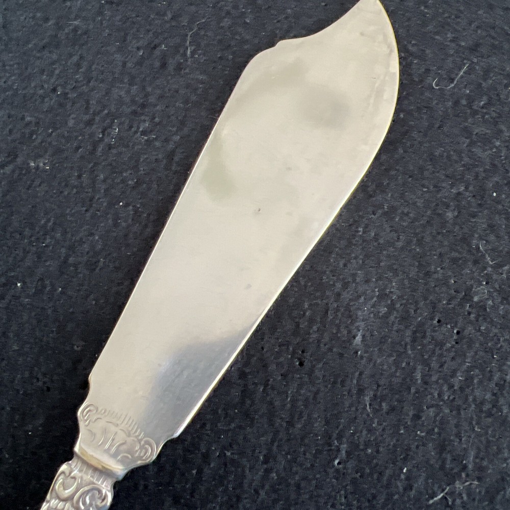 Vintage A B Nils Johan Sweden Ornate Silverplate 9" Fish Knife Solid Blade