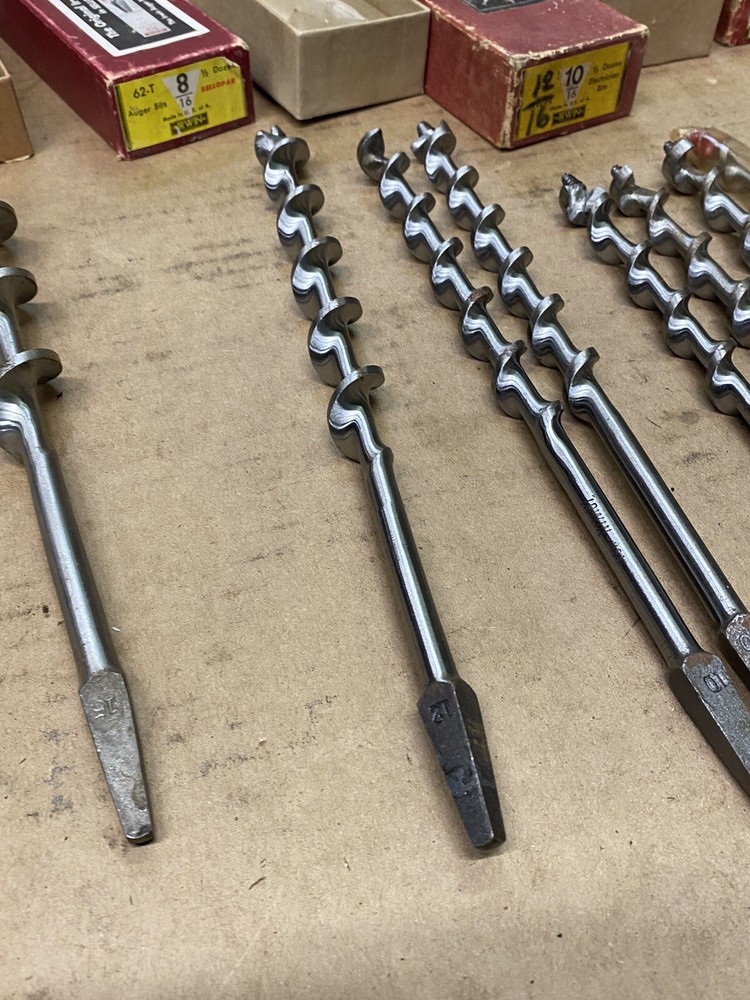 Assortment Of IRWIN WOOD AUGER BITS BRACE Bits NOS