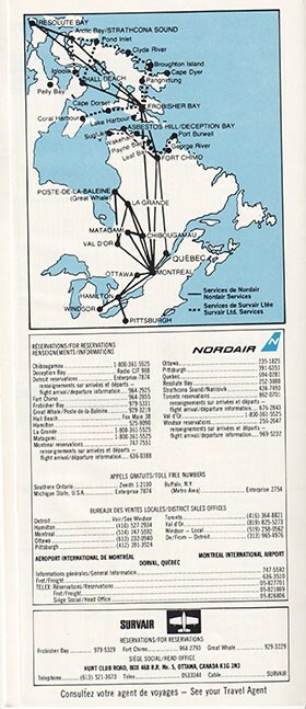 Nordair timetable 1977/06/15