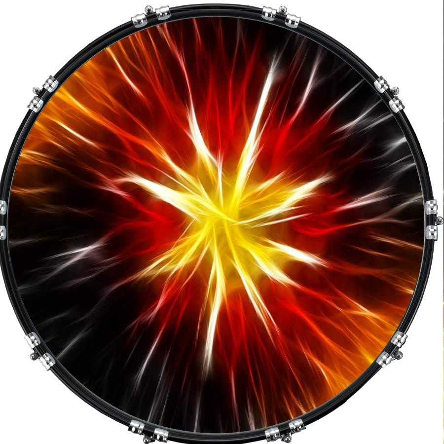 20" Custom Bass Kick Drum Front Head Graphical Explosive 2