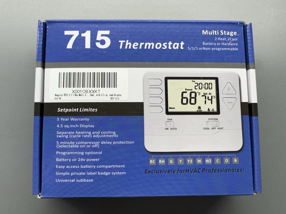 5-1-1 Day Programmable Thermostat for Home Conventional Single or Multistage