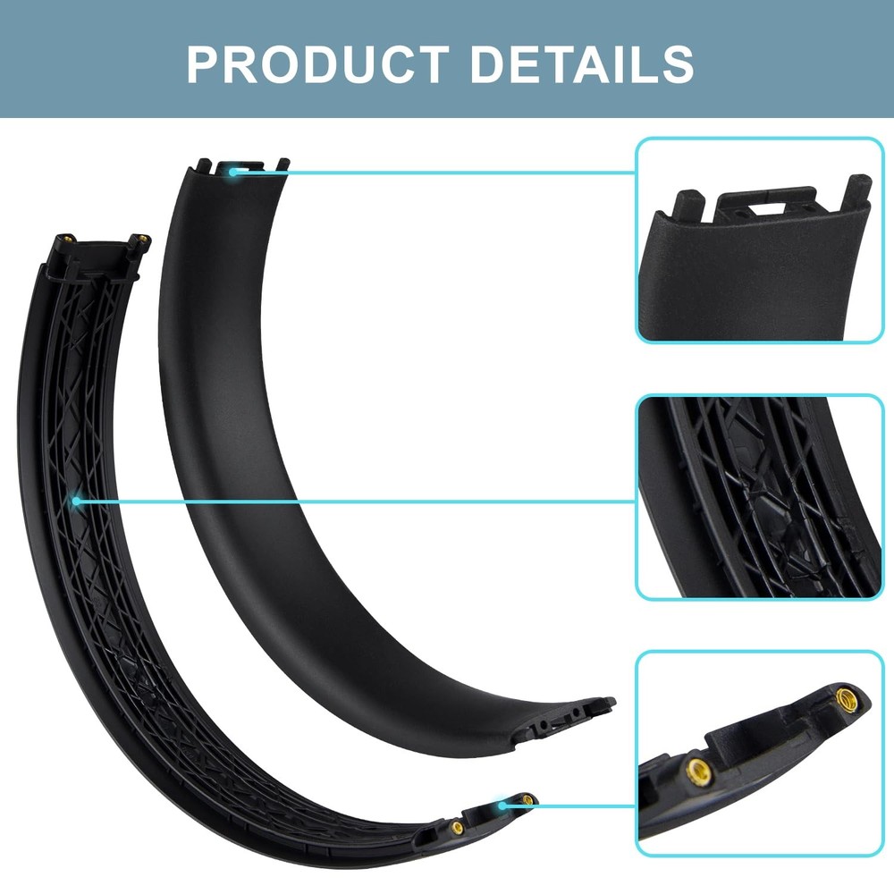 SOPROM Top & Bottom Rubber Headband Kit for Beats Studio Studio3-Matte Black