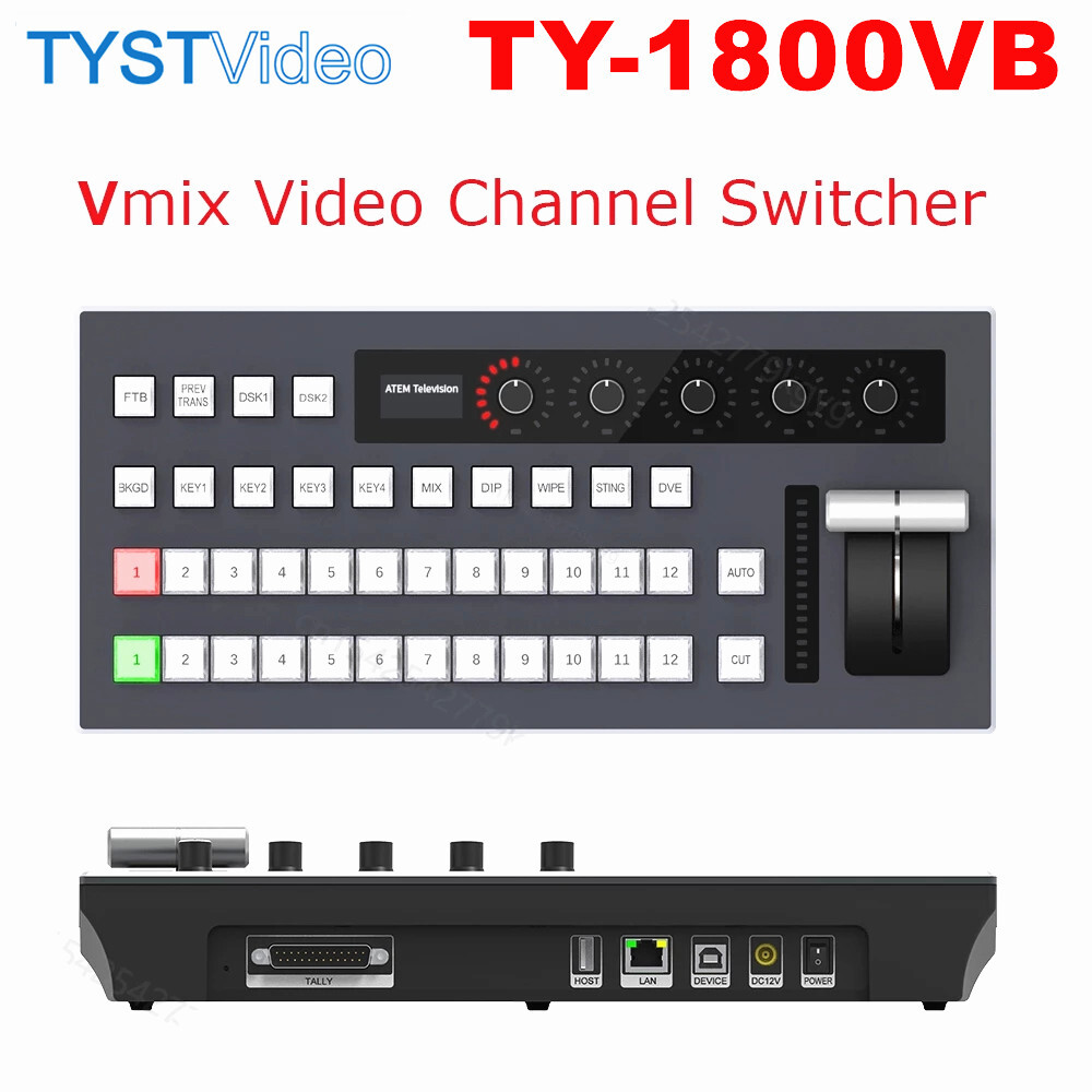 TYST TY-1800VB vMix Video Switcher 12-Channel PGM PVW Control Panel Blackmagic