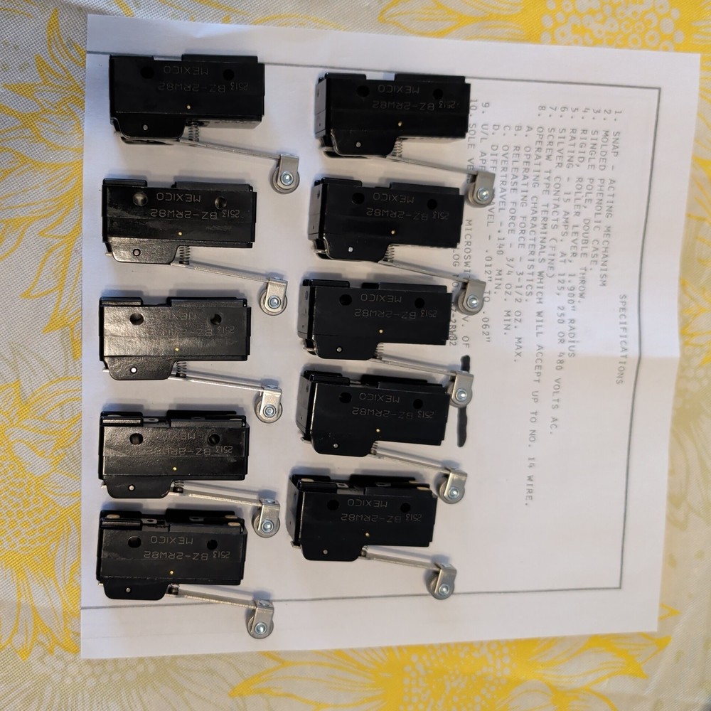 BZ-2RW82 Basic Switch Roller switch Micro switch SPDT 15A BZ Series BOX OF 10