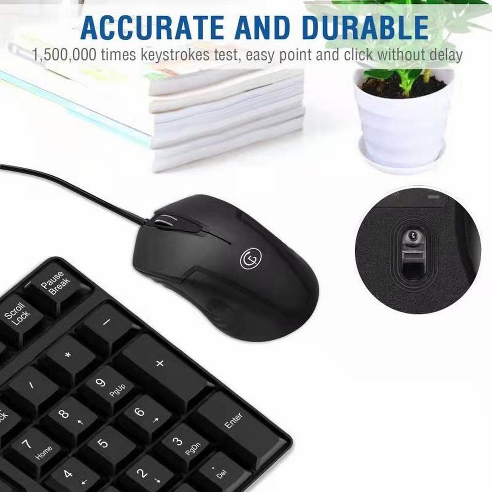 Wired Keyboard and Mouse Combo, Gofreetech Full-Size Keyboard and Mouse Combo...