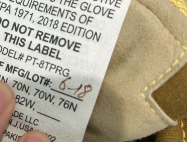 Pro-Tech TPR Gold Structural Firefighting Gloves MFG: 6/2018