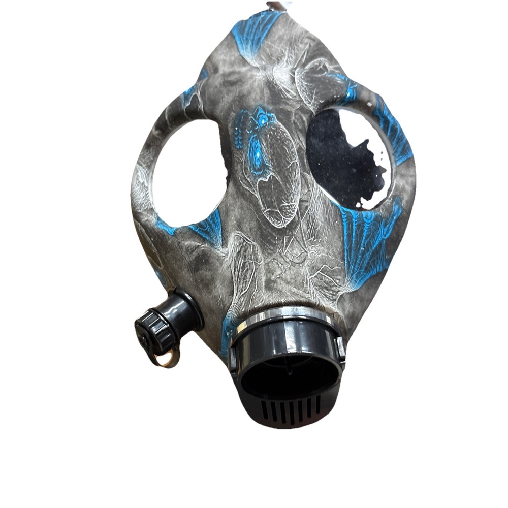 Grey and turquoise gas mask S7