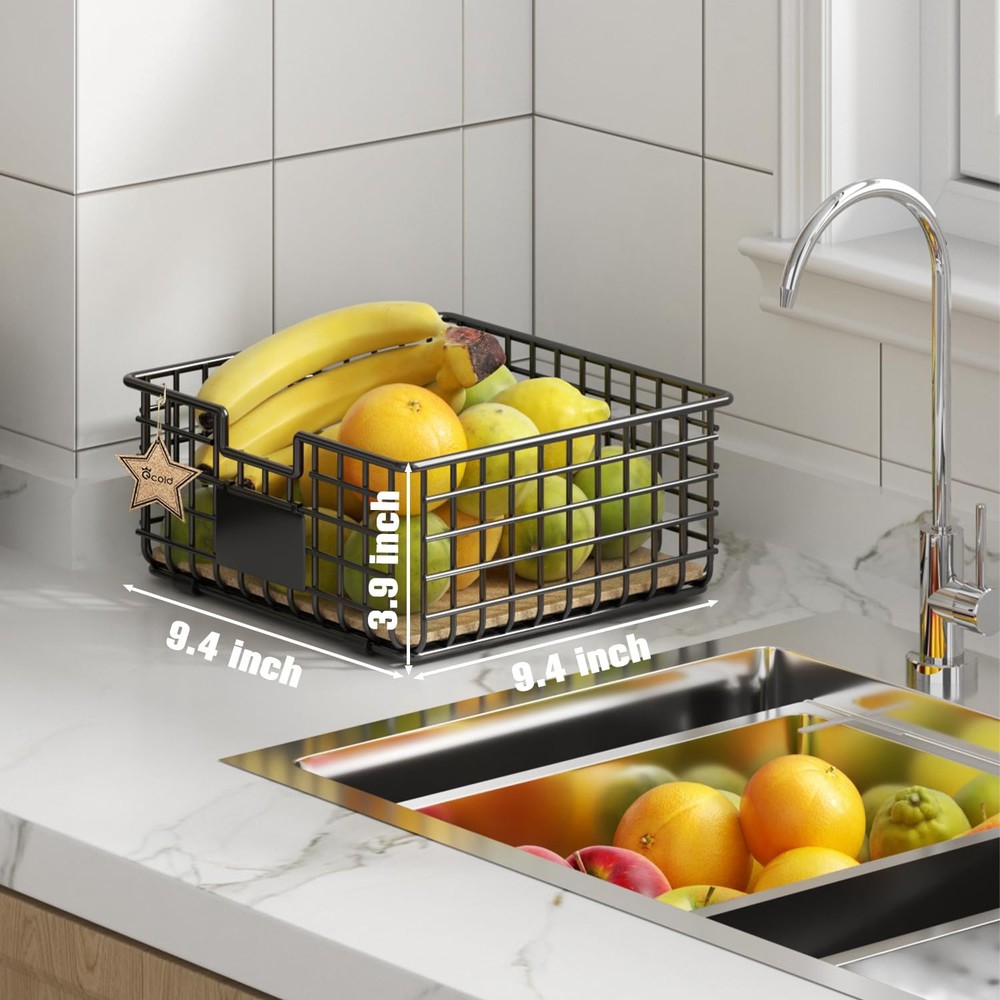 Wire Storage Baskets for Organizing, Kitchen Storage and Organizer with Remov...
