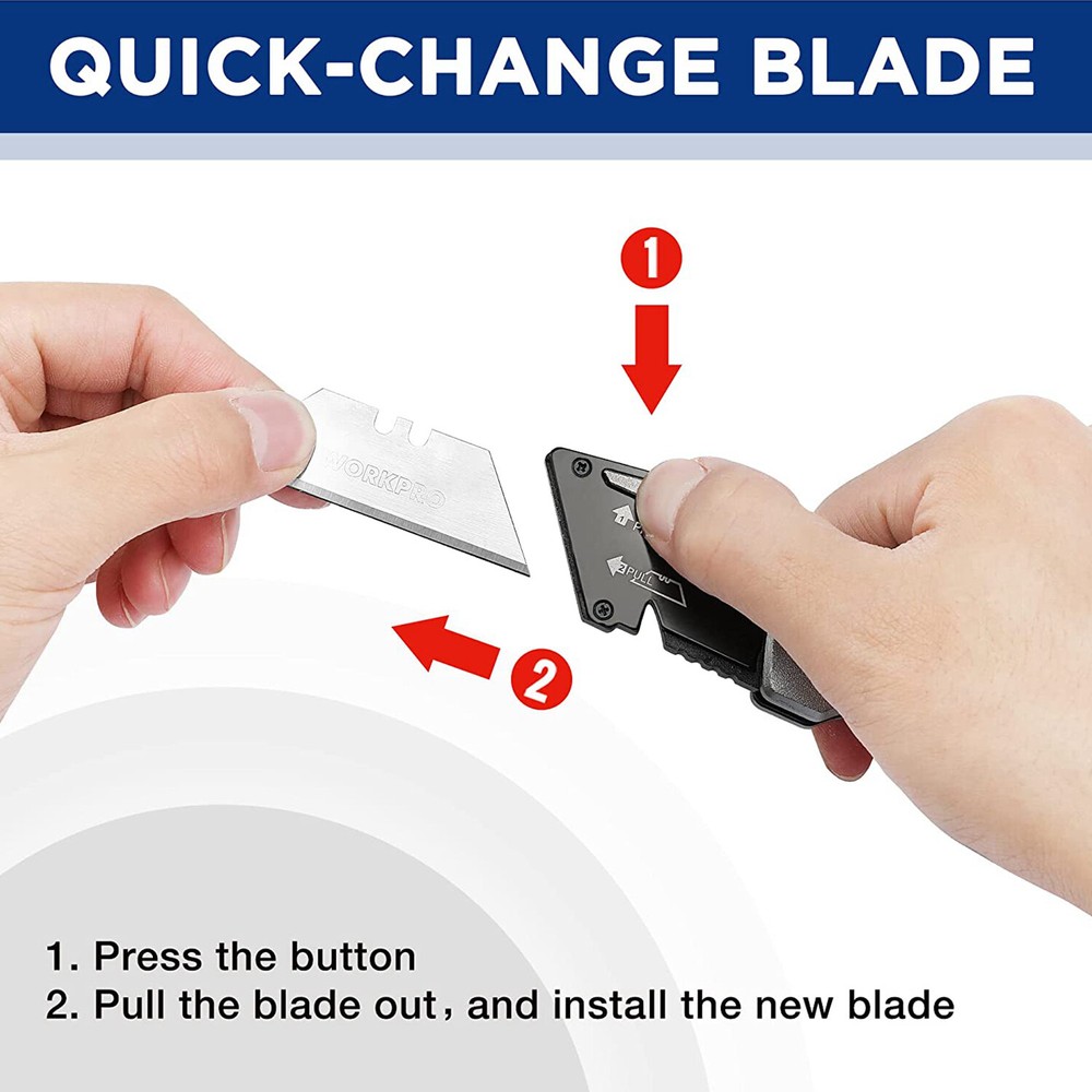 WORKPRO Heavy Duty Folding Utility Knife Quick Change Blade Razor Knife Cutter