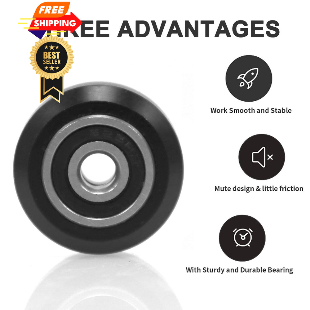 iMetrx 3D Printer Rollers Wheels High Speed Gantry POM 24x10mm, Black