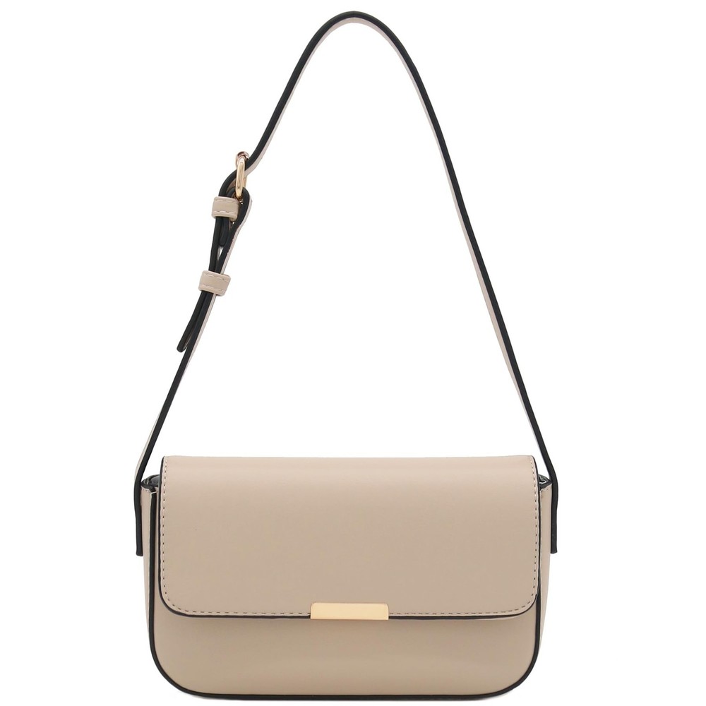 Mini Classic Rectangular Flap Purse Underarm Shoulder Bag Light Taupe