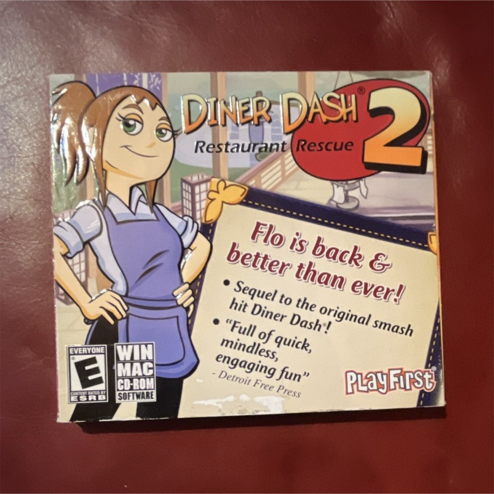 PlayFirst Diner Dash 2 Restaurant Rescue NEW CD-ROM PC/Mac Game