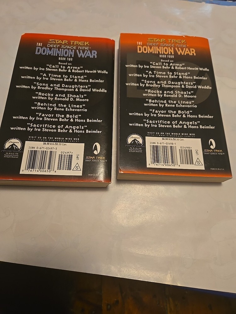 2 Star Trek and Deep Space Nine Paperback Books (2,4)