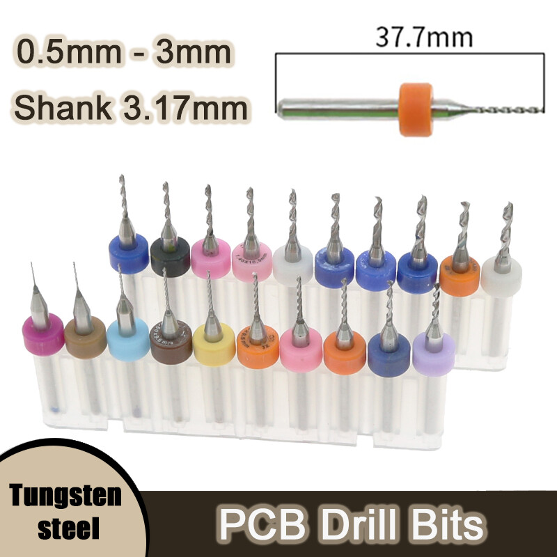 Miniature PCB Drill Bits Tungsten Steel Bits Engraving Drill Bits 0.5mm-3mm