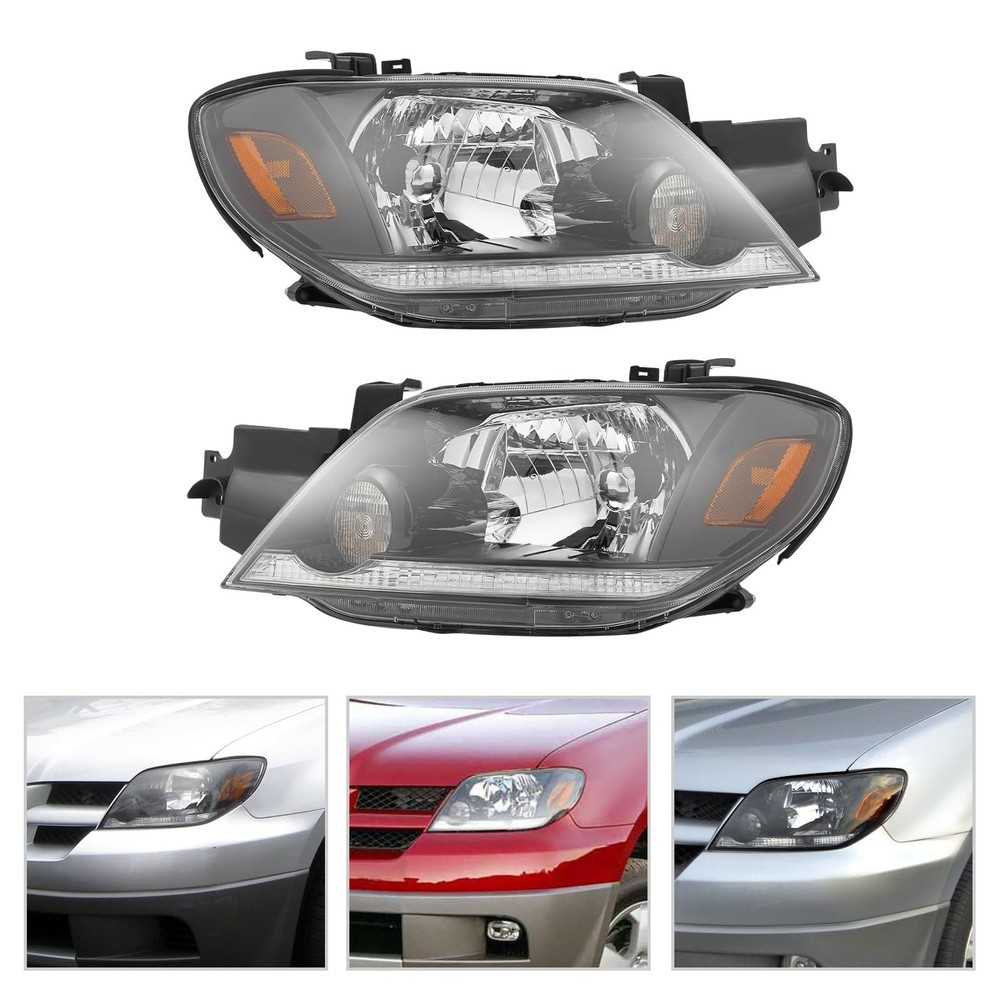 Front Halogen Headlight Pair for 2003-2006 Outlander LS XLS Projector Assy