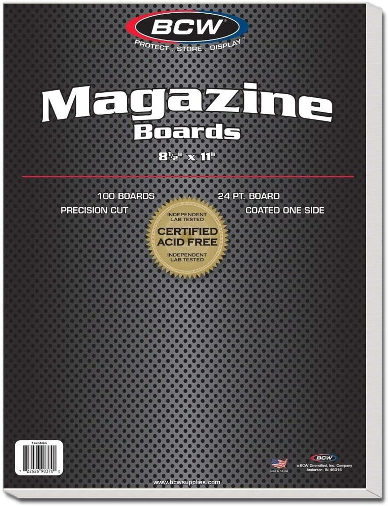 BBMAG - Magazine Size Backing Boards - White - (100 Boards)