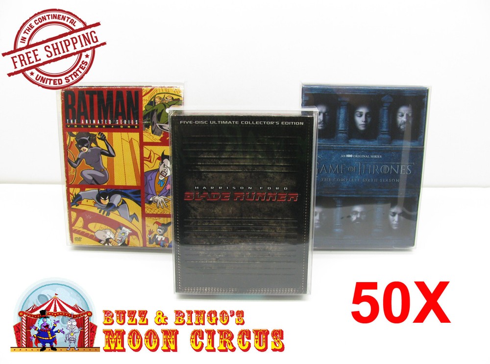 50x DVD OVERSIZED BOX SET (SIZE DVO C) - CLEAR PLASTIC PROTECTIVE BOX PROTECTOR