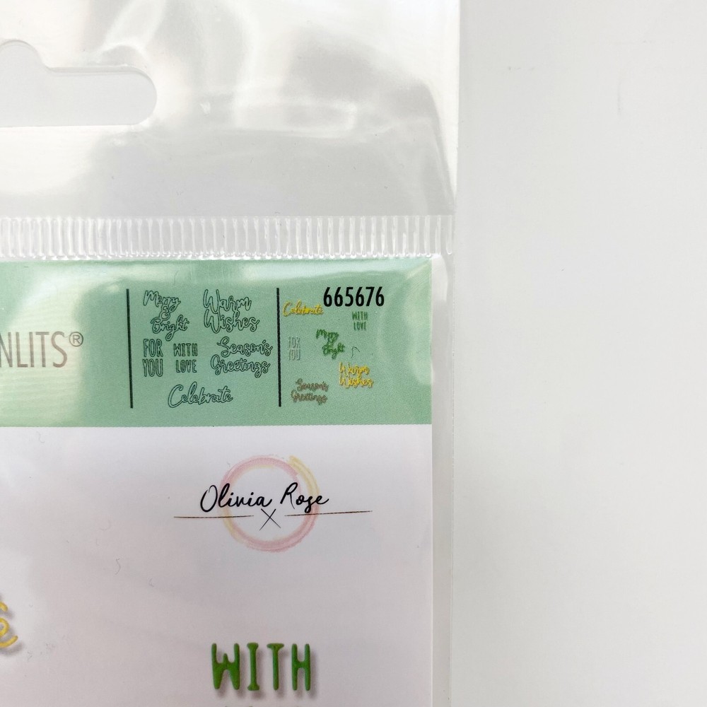 Sizzix Thinlits Festive Phrases Cutting Dies by Olivia Rose Christmas 665676 NEW