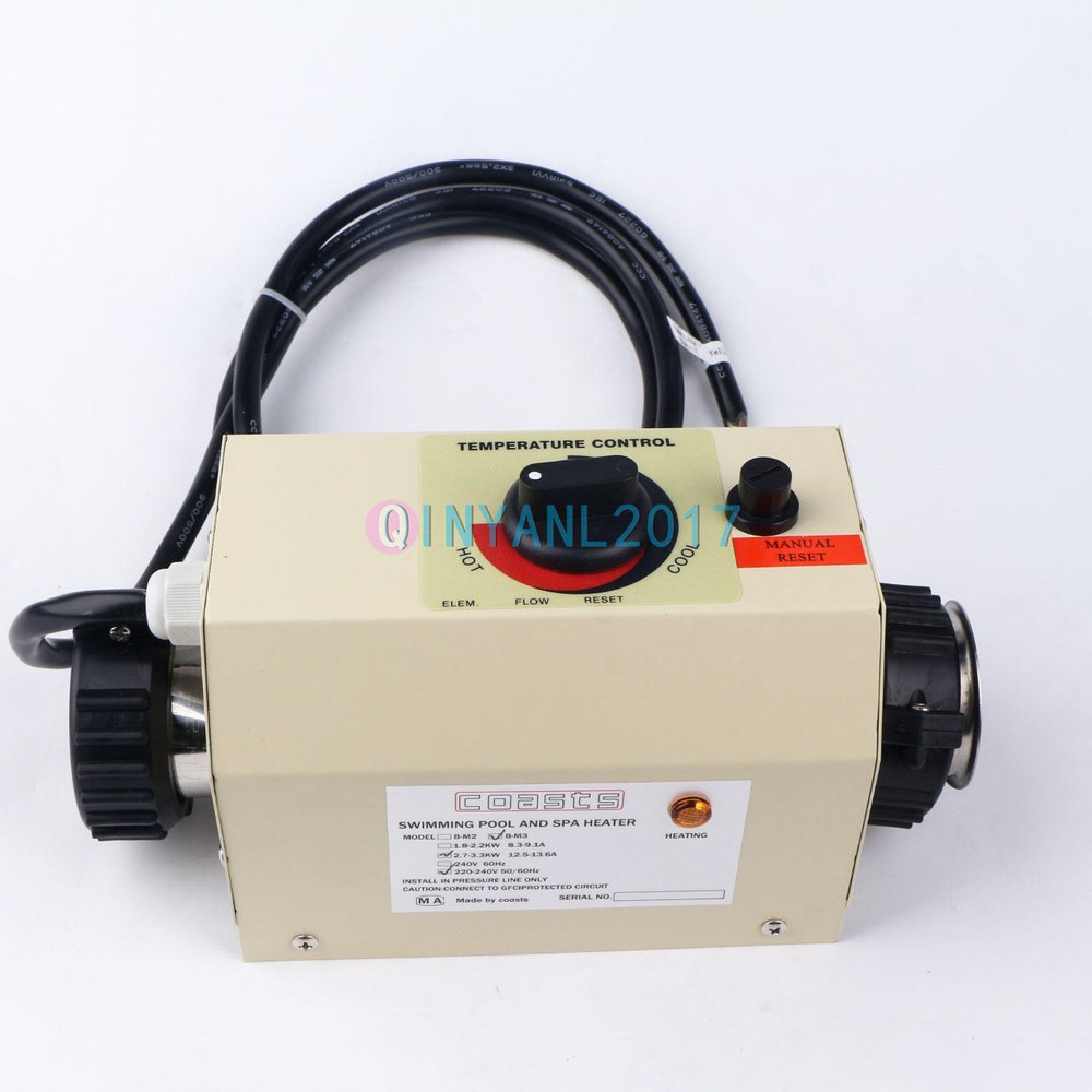 Electric Swimming Pool Heater SPA Water Bath Hot Tub Thermostat Heater 3KW B-M3