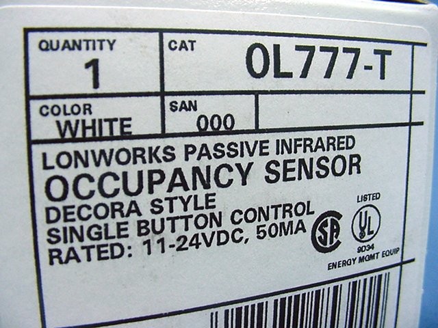 Leviton Lonworks White Decora Occupancy Motion Sensor Switch L777-T