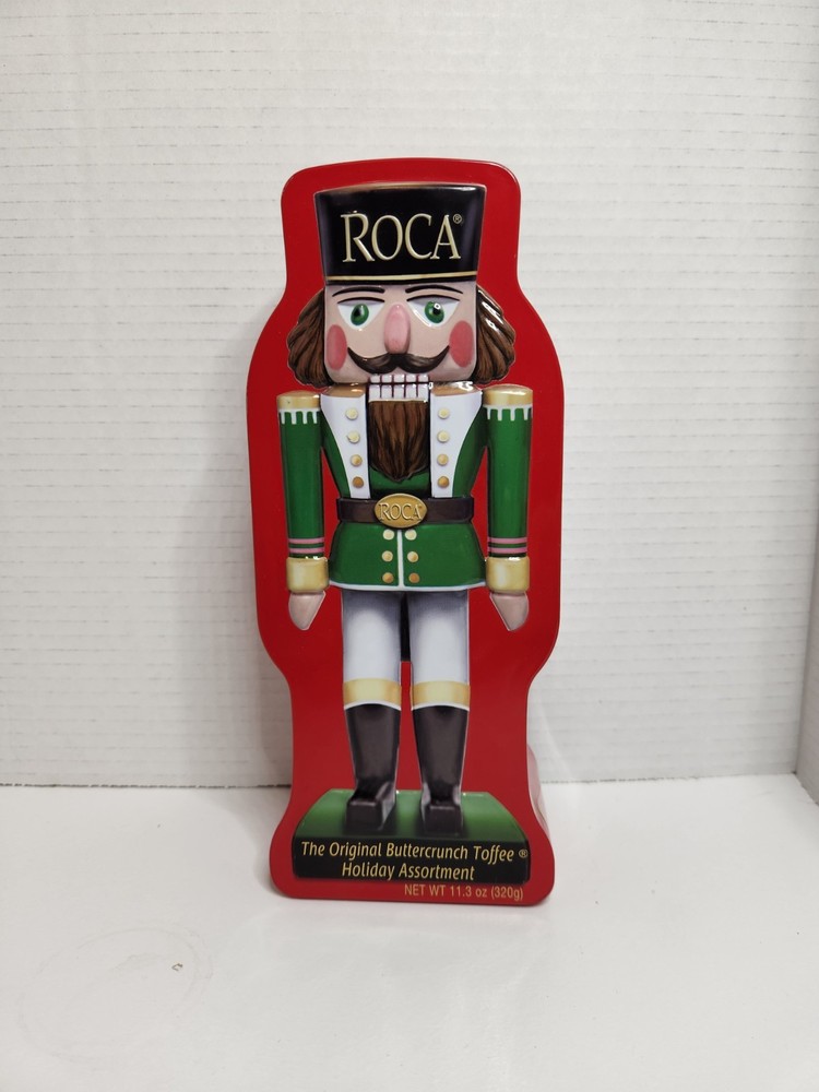 Roca Christmas Nutcracker Tin Can Box