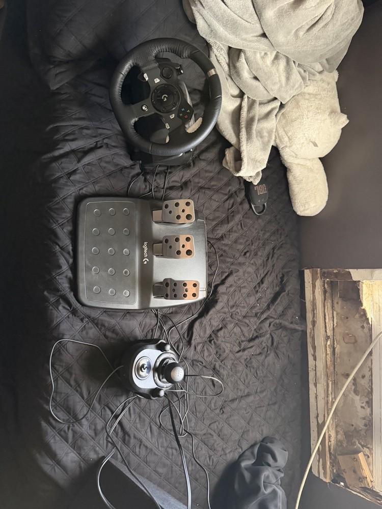 Logitech Racing Wheel, Pedals, Joystick Complete Video Game Accessory Bundle