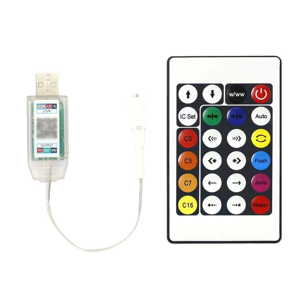 Music LED Controller  Leather Light String Controller 24 Keys Versatile &5842