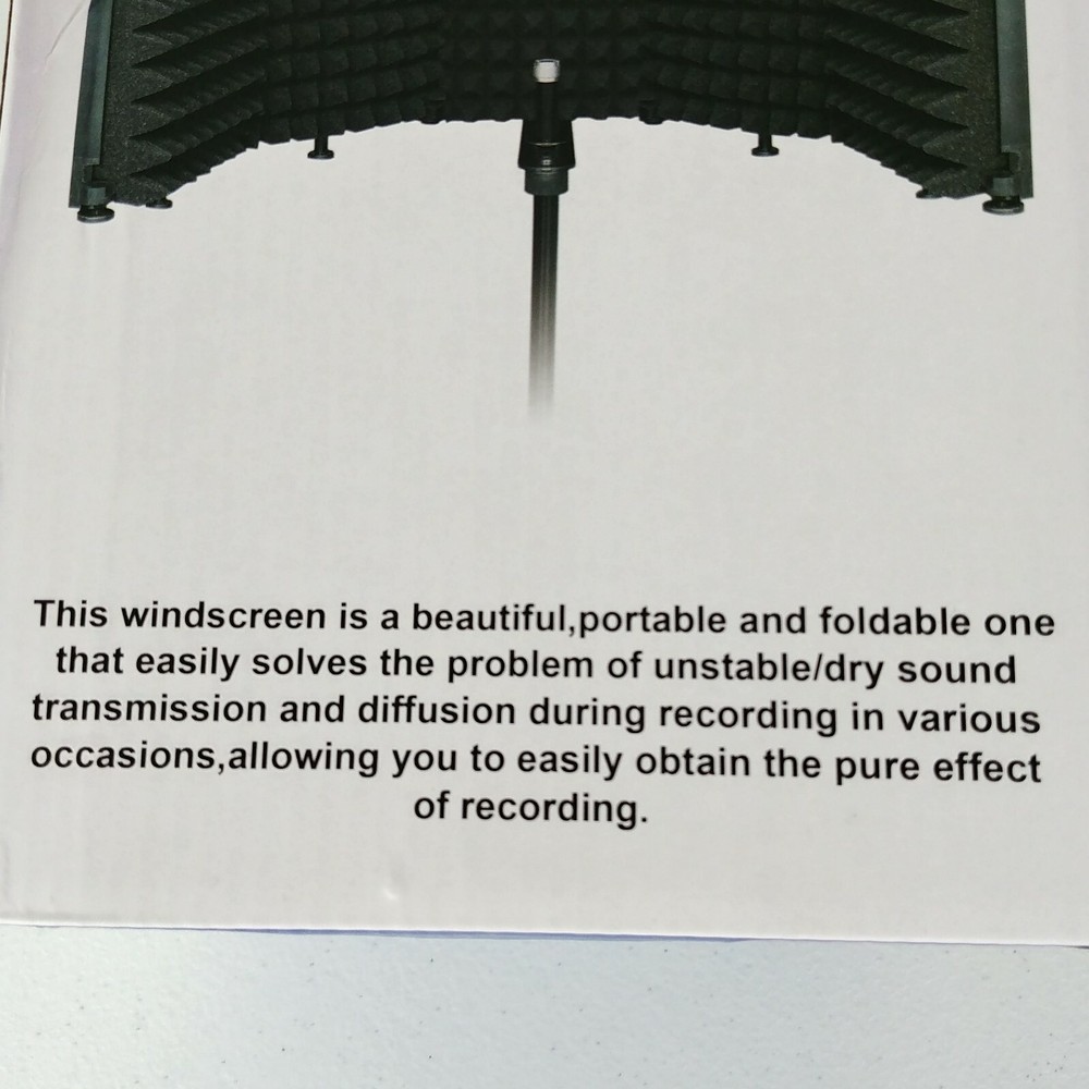 Microphone Isolation Shield, Foldable Mic Sound Absorbing Foam Equipment