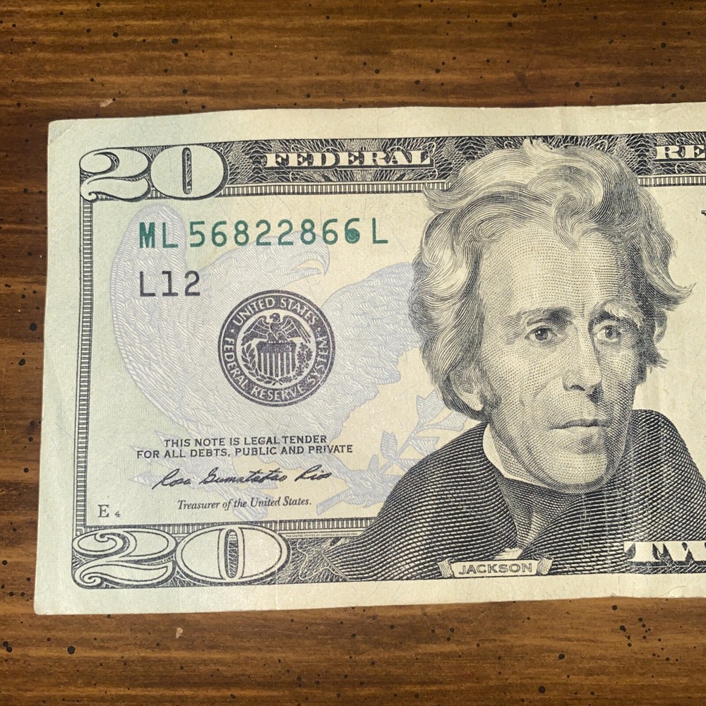 $20 Note 2013 Series Ink Error On The Number “6” *Circulated”