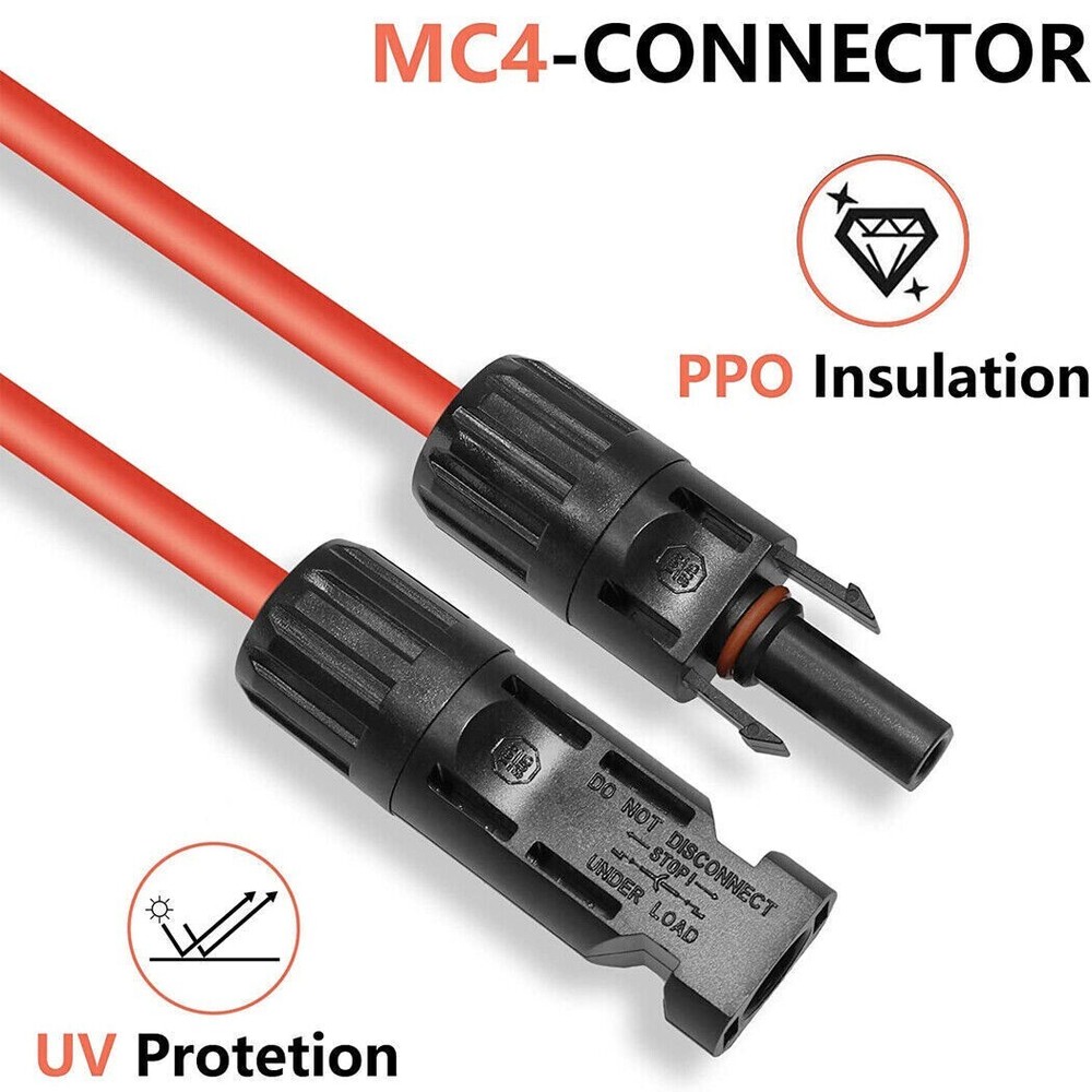 Solar Panel Extension Cable Wire Connector Regulator 2.5/4/6mm² 1M-10M