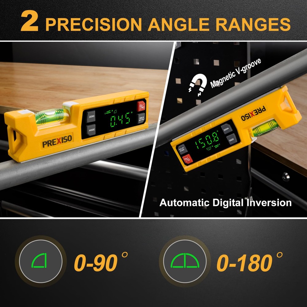 PREXISO Digital Level & Digital Protractor, 7 inch Angle Finder 090° & 0180° ...