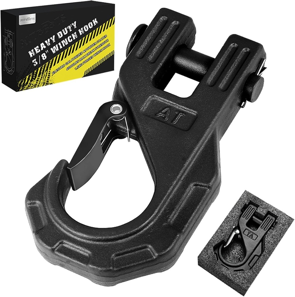 Ultimate Heavy Duty Winch Hook - 3/8", 20 Ton Capacity, Rust-Resistant Black