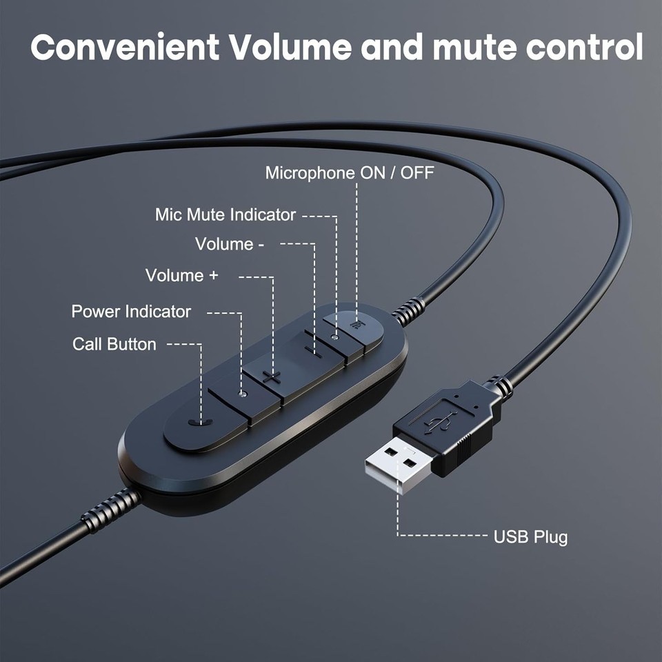 - Noise Canceling Microphone, Wired USB He