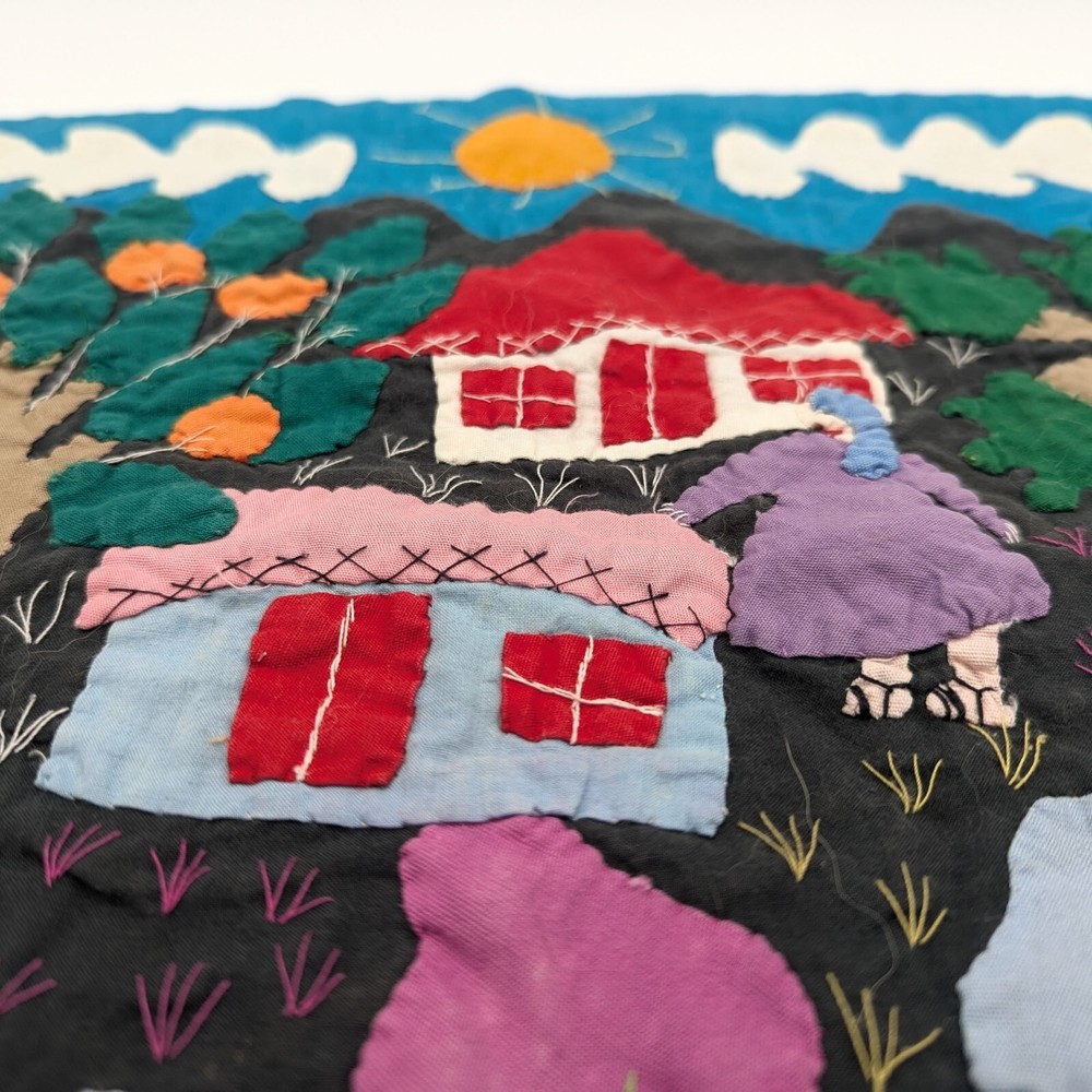 Arpillera_Peruvian - Chilean Folk Art Stitch Patchwork 16x 16