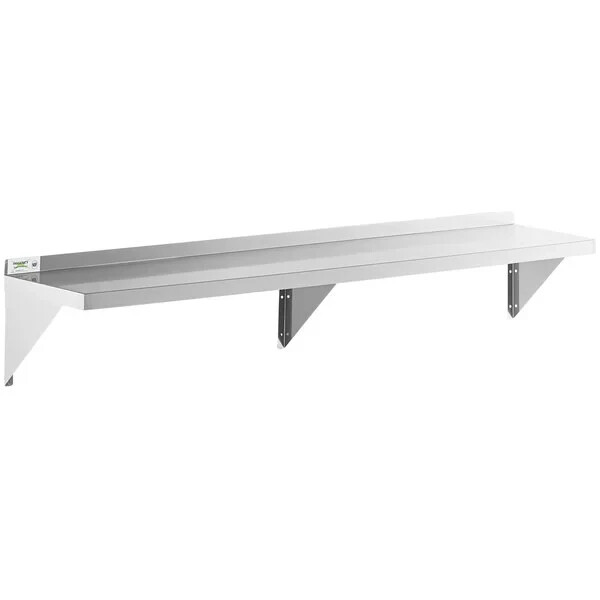 12"W x 72"L Stainless Steel Heavy Duty Kitchen Overshelf Solid Wall Mount Shelf