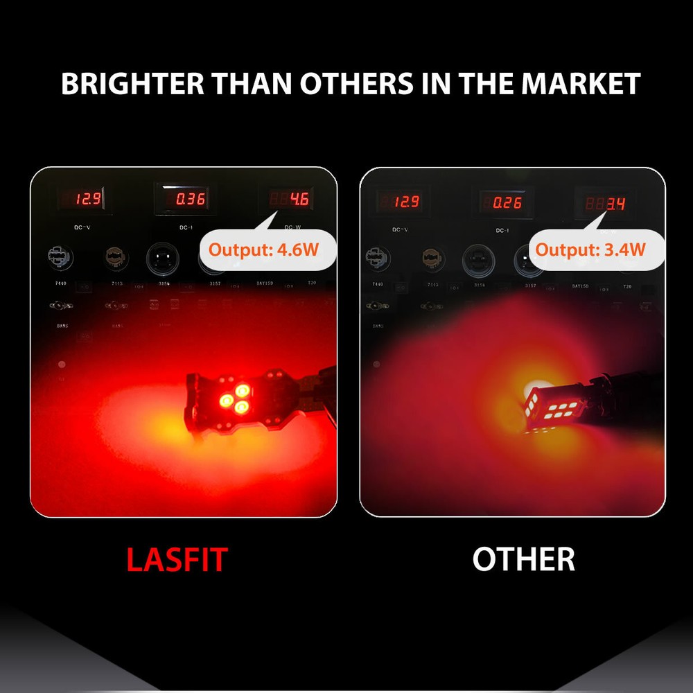 LASFIT 921 912 LED Third Brake Center High Mount Stop Light Bulbs Super Bright