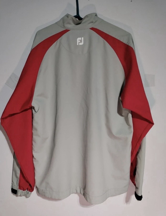 FootJoy Pinehurst Golf Pullover Quarter Zip Large Gray/Red