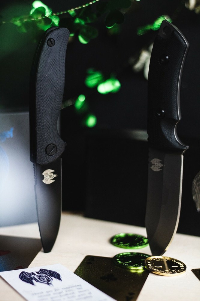 Sharp! Quick Opening Folding Knife and Full Tang Fixed Blade Combo EDC Set!