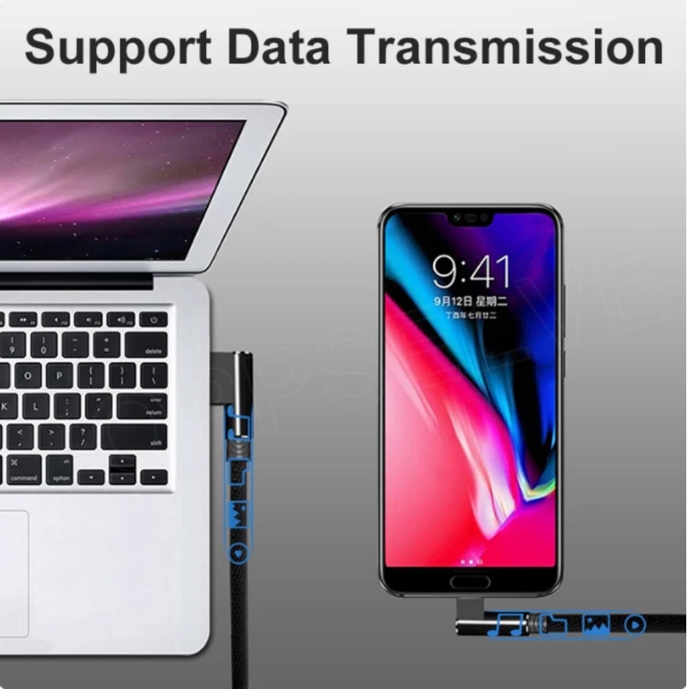 Double 90 Degree Right Angle Micro USB Charge Data Nylon Braided Cable 3/6/10FT