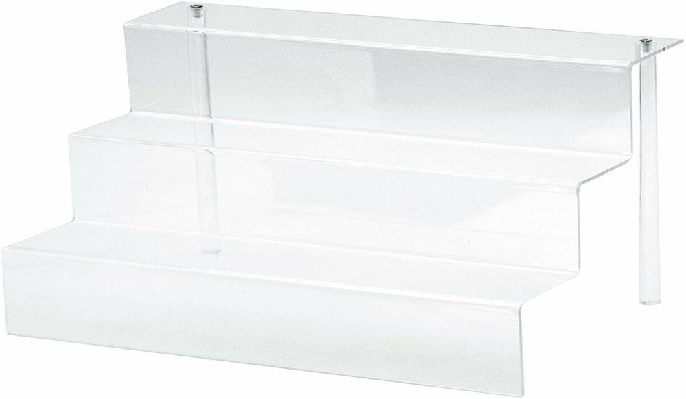 888 Display Three-Tier Acrylic Step Display Ultra Clear and Versatile Risers...