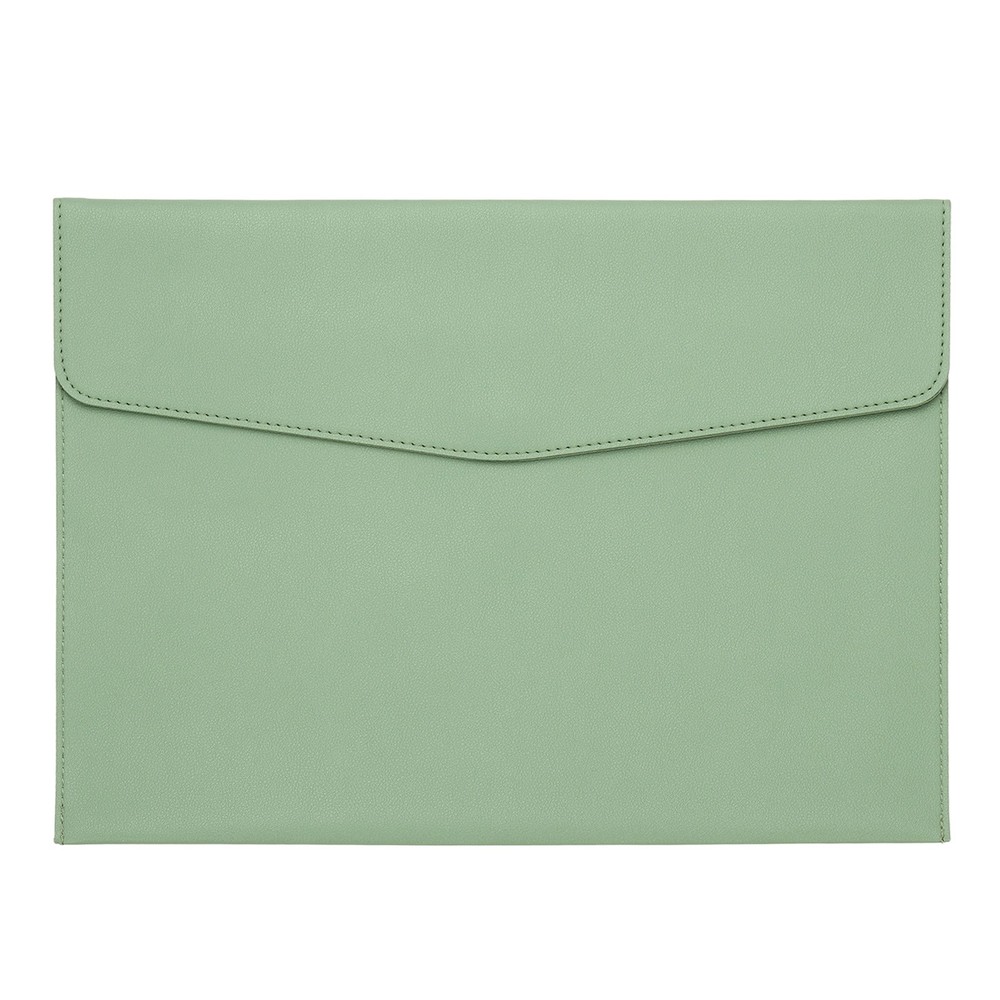 PU Leather A4 File Folder, Document Holder Filing Organizer Style 2, Green