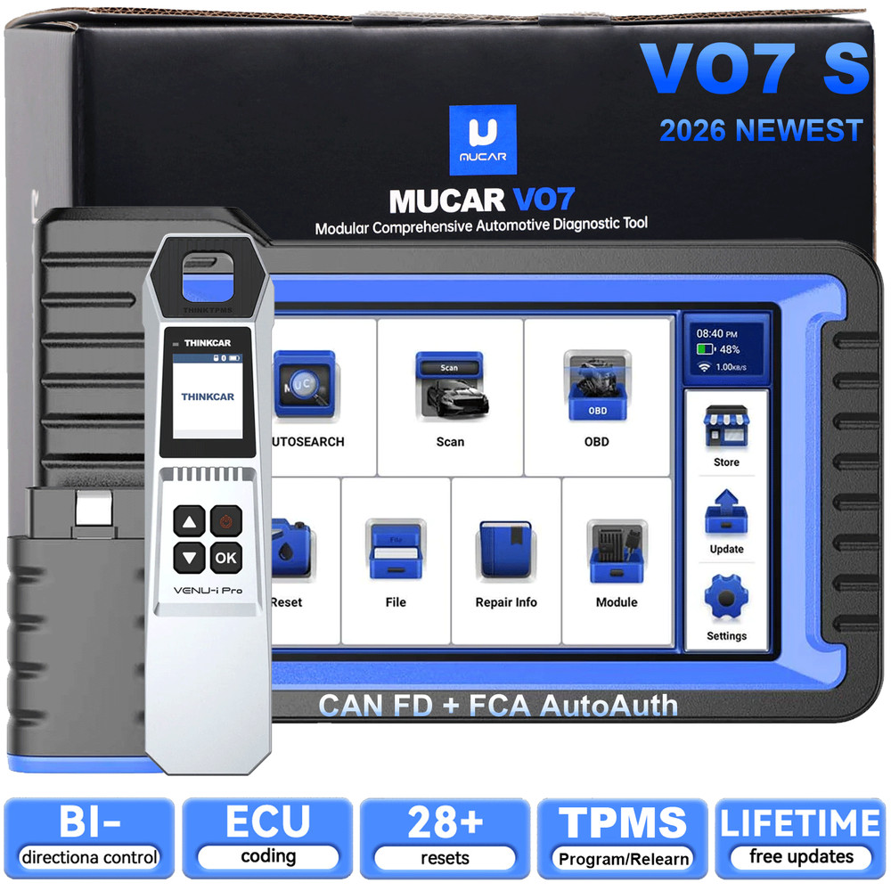 MUCAR VO7S TPMS Programming Tool ECU Coding Scanner Car Diagnostic Tool 28+Reset