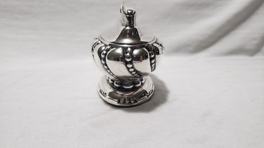 Ronson Crown Table Lighter Silver Tone Swirl Vintage Untested